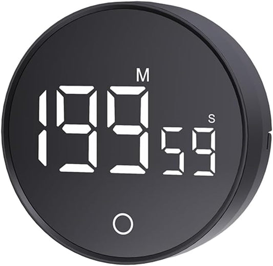 Digital Kitchen Timer LED Display Visual Pomodoro Timer Magnetic Countdown Countup 3 Volume Levels for Cooking, Studying, Teaching, Baking and Fitness