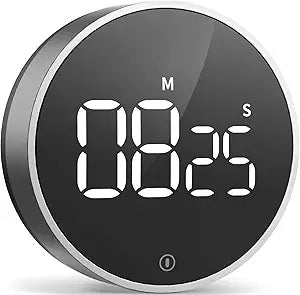 Digital Kitchen Timer - Magnetic Countdown Countup Timer with Large LED Display Volume Adjustable, Easy for Cooking and for Seniors and Kids to Use (Space Grey)