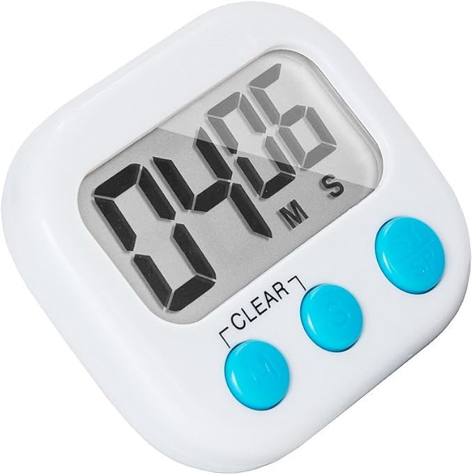 6 Pack Small Digital Kitchen Timer Magnetic Back and ON/Off Switch,Minute Second Count Up Countdown (Multicolored)