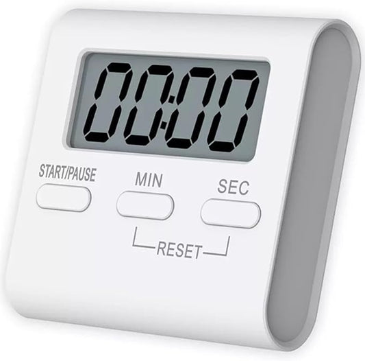 Square Timer Small Digital Kitchen Timers Magnetic Timer Countdown Timer for Cooking Digital Timer with Loud Alarm for Baking Exercise (White)